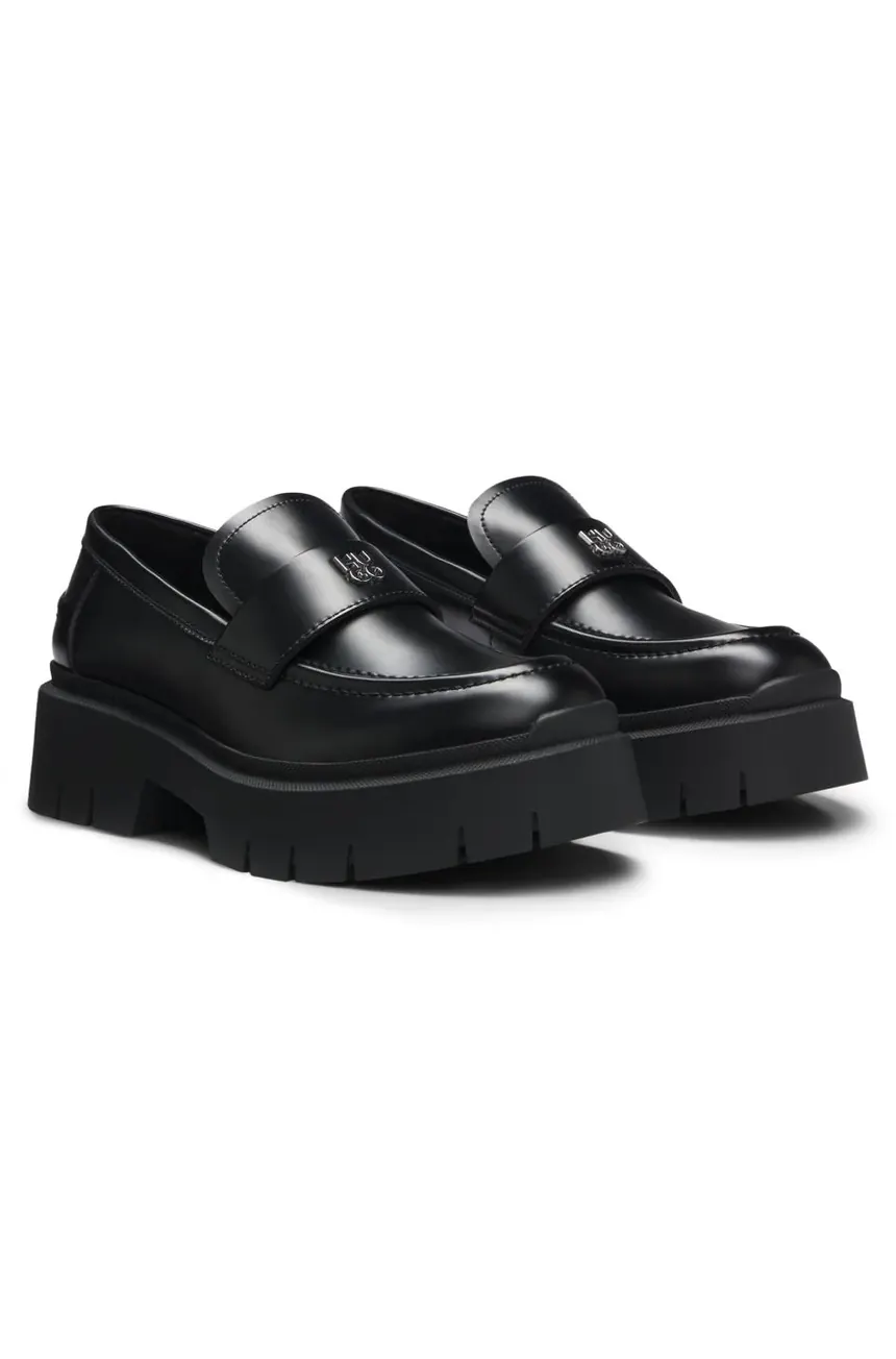 Лофери Hugo Boss з логотипом зі шкіри