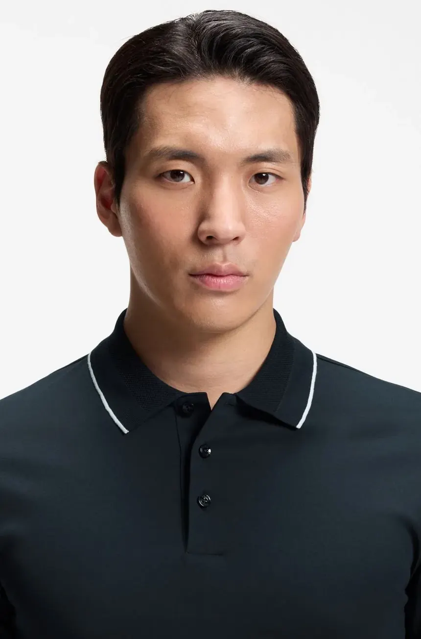 Поло Hugo Boss slim fit з бавовни — фото 2