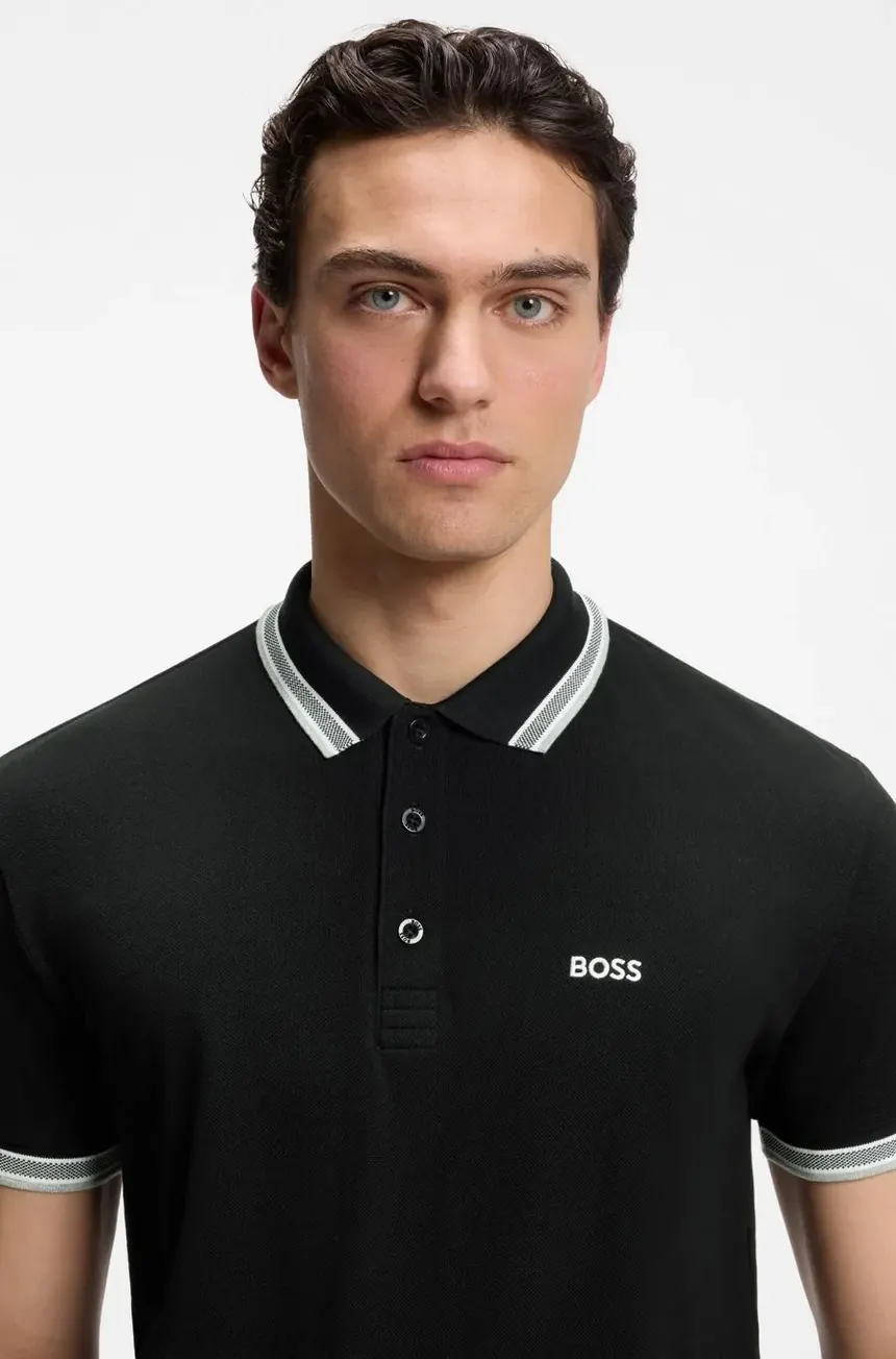 Поло Hugo Boss з логотипом з бавовни — фото 2