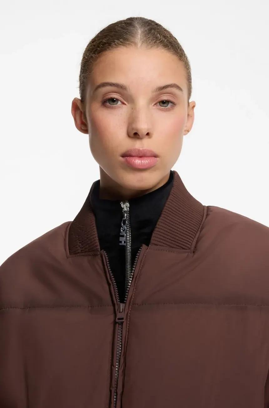Пуховик Hugo Boss oversize зі стьобаного полотна — фото 4